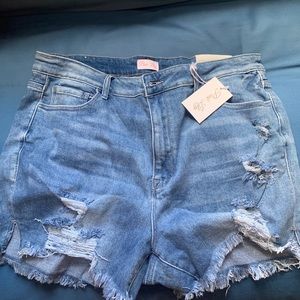 denim ripped shorts